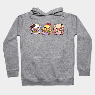 Anime Kawaii Farm Animals Hoodie